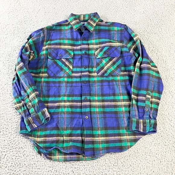 Five Brothers Shirt Mens Large‎ Blue Green Flannel Pockets Outdoors Workwear - Picture 1 of 5